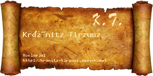 Kránitz Tirzusz névjegykártya